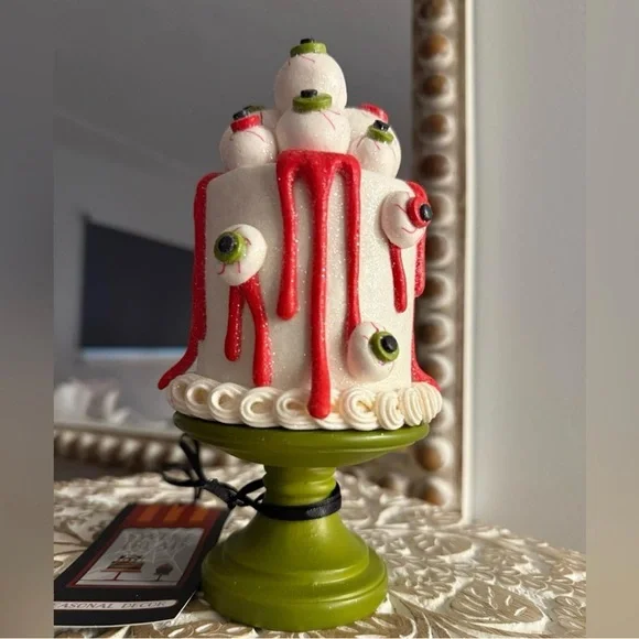 Spooky Eyeball Cake Decoration - Red and Green
